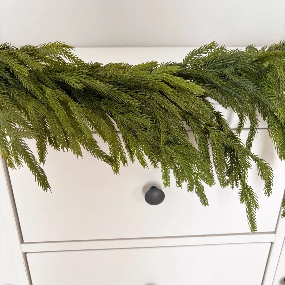 KIRKLANDS Norfolk Pine Natural Touch Garland 5ft NWT